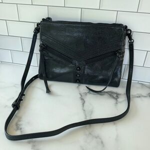 Botkier - Leather Crossbody / Clutch Bag - Black - Studs & Zipper Detail